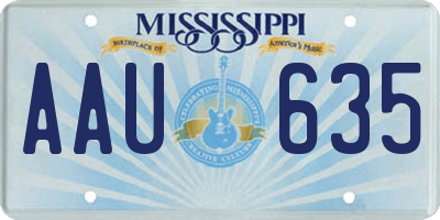 MS license plate AAU635