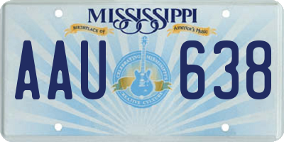 MS license plate AAU638