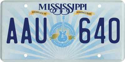 MS license plate AAU640