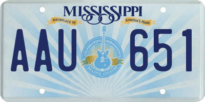 MS license plate AAU651