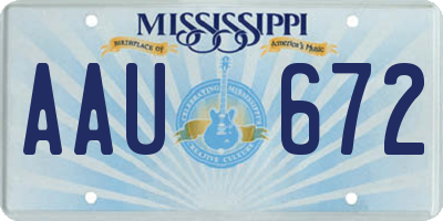 MS license plate AAU672