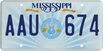 MS license plate AAU674