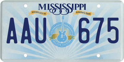 MS license plate AAU675