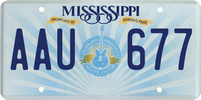 MS license plate AAU677