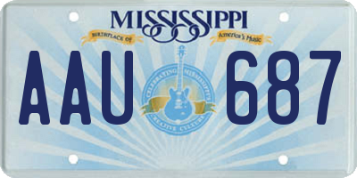 MS license plate AAU687