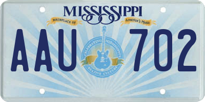 MS license plate AAU702