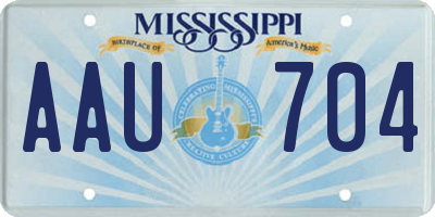 MS license plate AAU704