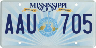 MS license plate AAU705