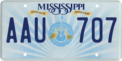 MS license plate AAU707