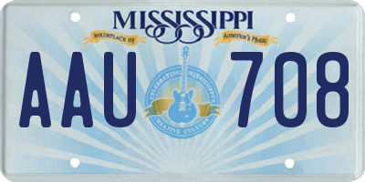 MS license plate AAU708