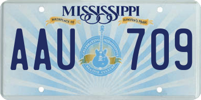 MS license plate AAU709