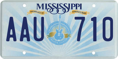 MS license plate AAU710