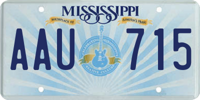 MS license plate AAU715