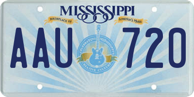 MS license plate AAU720