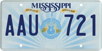 MS license plate AAU721