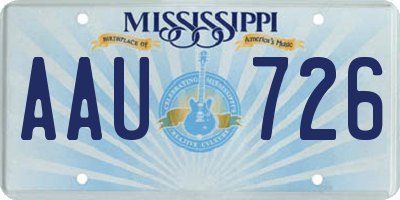 MS license plate AAU726