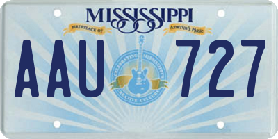 MS license plate AAU727