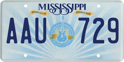 MS license plate AAU729