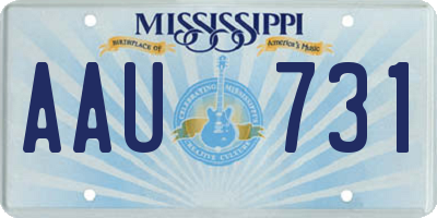 MS license plate AAU731