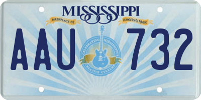 MS license plate AAU732