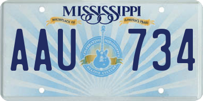 MS license plate AAU734