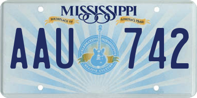 MS license plate AAU742