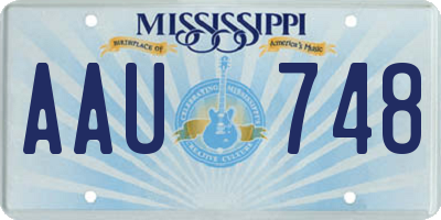 MS license plate AAU748