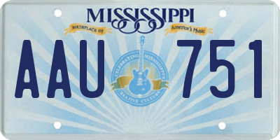 MS license plate AAU751