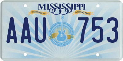 MS license plate AAU753