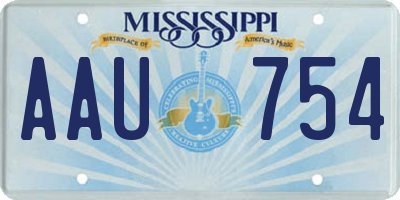 MS license plate AAU754