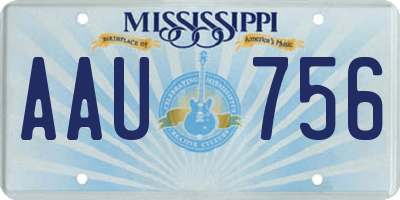 MS license plate AAU756