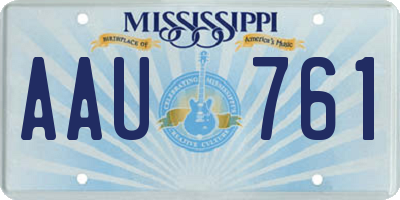 MS license plate AAU761