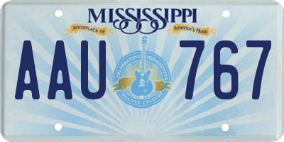 MS license plate AAU767