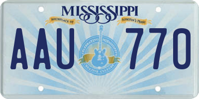 MS license plate AAU770