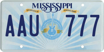 MS license plate AAU777