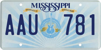 MS license plate AAU781