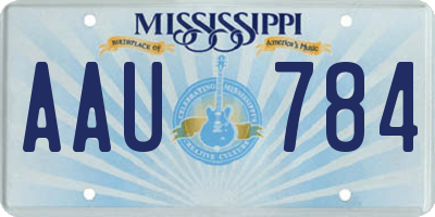 MS license plate AAU784