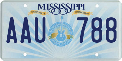 MS license plate AAU788