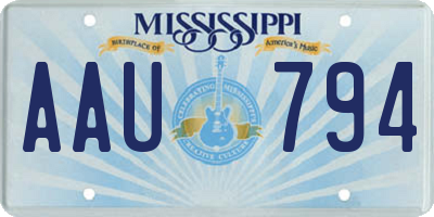 MS license plate AAU794