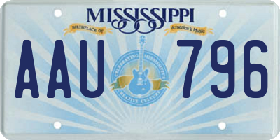 MS license plate AAU796