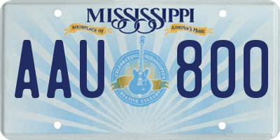 MS license plate AAU800