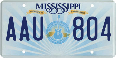 MS license plate AAU804