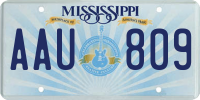 MS license plate AAU809