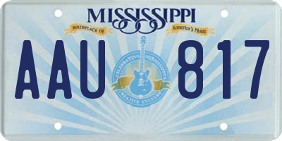 MS license plate AAU817