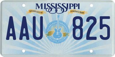 MS license plate AAU825