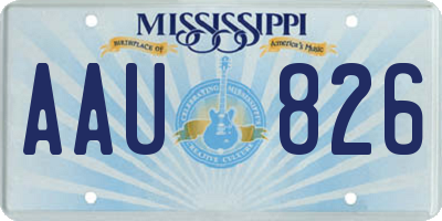 MS license plate AAU826