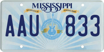 MS license plate AAU833