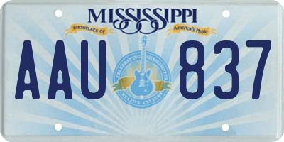 MS license plate AAU837