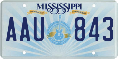 MS license plate AAU843