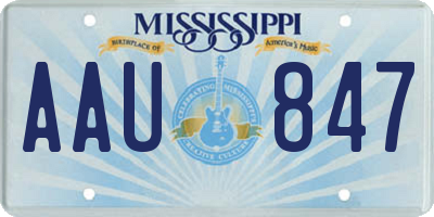 MS license plate AAU847